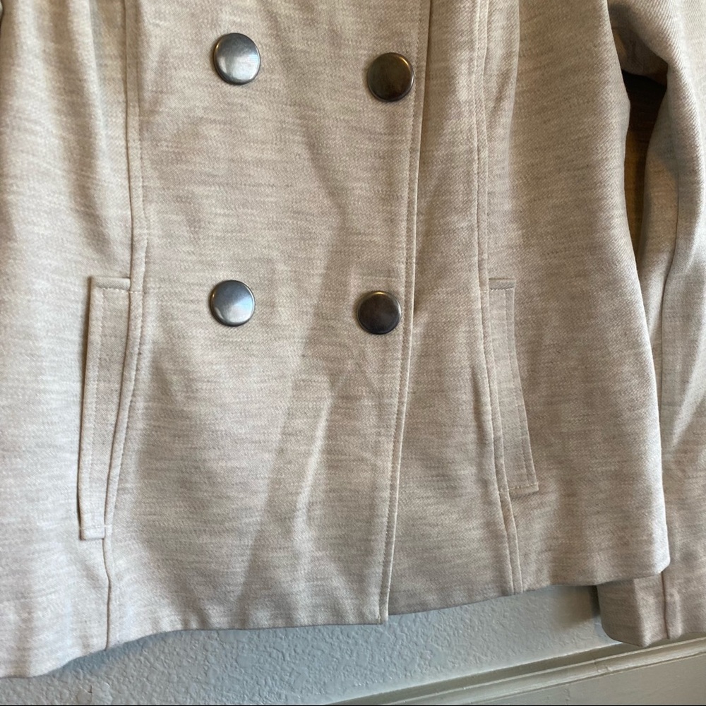 Cabi Tan Heathered Button Down Collared Oversized… - image 4